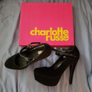 Charlotte Russe Black Suede Heels